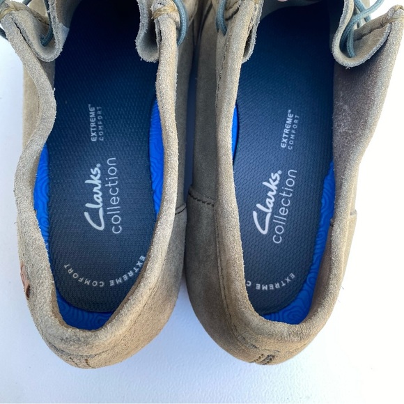 Clarks Shacre II Run olive Suede Moccasin Slip on shoes Men Size 12 wallaby - Picture 6 of 14